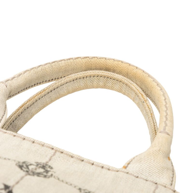 Prada Canapa Mini 2-Way Shoulder Bag Gray Canvas — view 4
