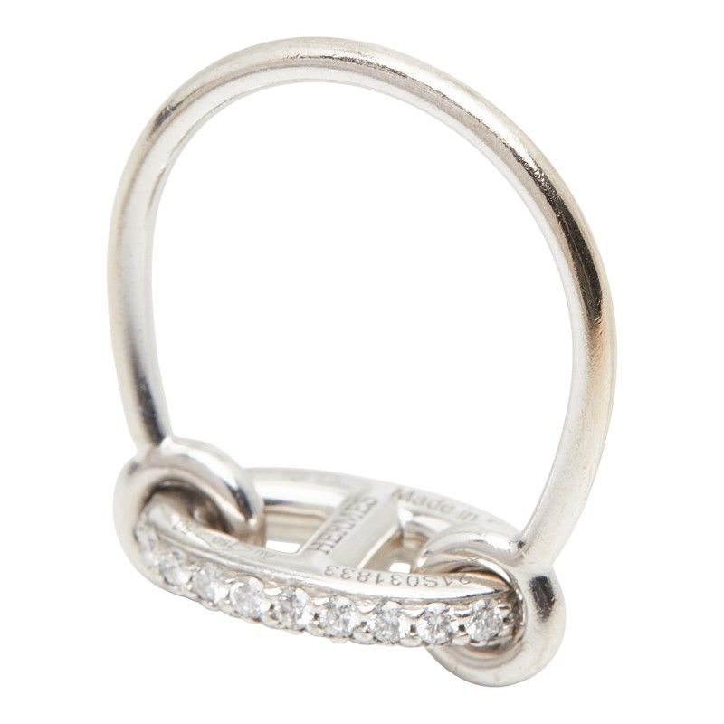 Hermes Farandole Ring 50 18k White Gold Diamond 18k