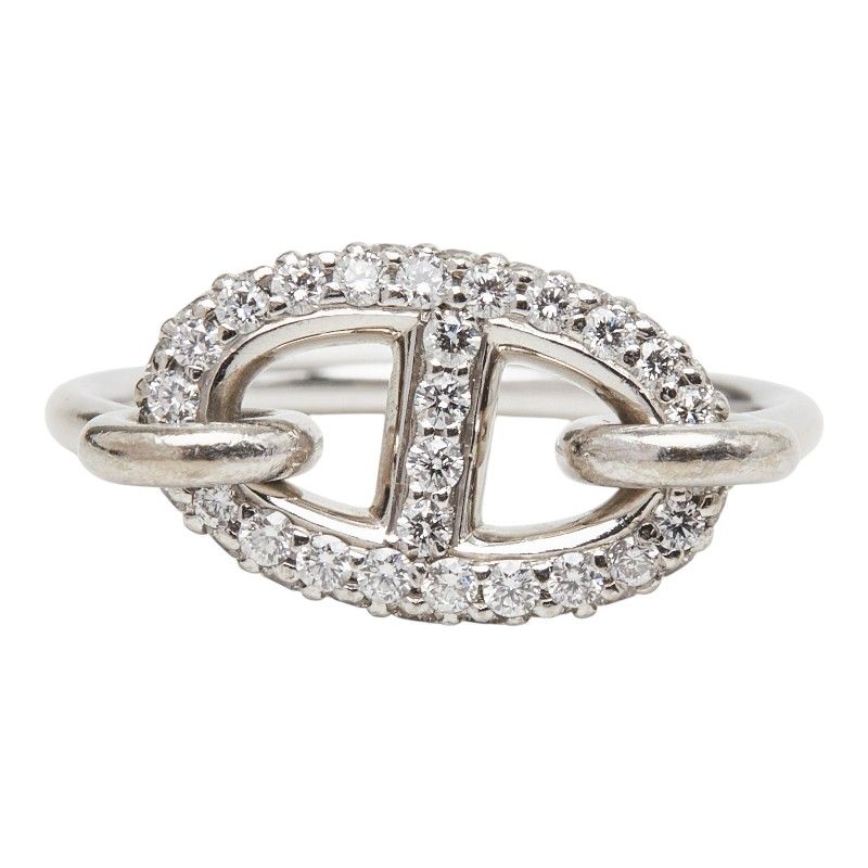 Hermes Farandole Ring 50 18k White Gold Diamond 18k