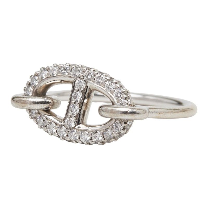 Hermes Farandole Ring 50 18k White Gold Diamond 18k