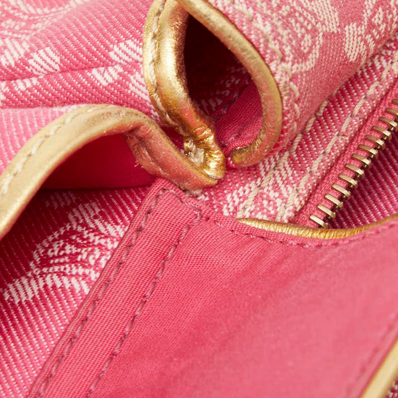 Celine Triomphe Belt Bag Waist Pouch 34 Pink Gold Denim Leather — view 7