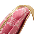 Celine Triomphe Belt Bag Waist Pouch 34 Pink Gold Denim Leather — view 6