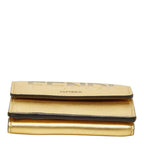 Fendi Trifold Wallet Compact Gold Leather — view 3