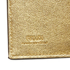 Fendi Trifold Wallet Compact Gold Leather — view 9