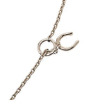 Hermes Cheval Horse Motif Pendant Necklace Silver Brown Metal Velcanium — view 3
