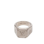 Louis Vuitton Monogram Signet Ring M Silver Metal — view 5