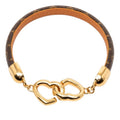 Louis Vuitton Monogram Say Yes Bracelet 17 Brown Gold Plated