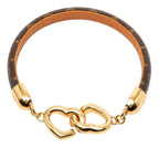 Louis Vuitton Monogram Say Yes Bracelet 17 Brown Gold Plated
