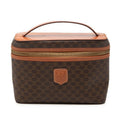 Celine Macadam Handbag Vanity Bag Brown Leather