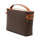Celine Macadam Handbag Vanity Bag Brown Leather — view 2