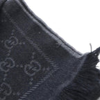 Gucci GG Wool Scarf Shawl Fringe Gray — view 6