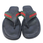 Gucci Sherry Line Thong Sandals Beach GG Logo Leather Switch 8 Black — view 4