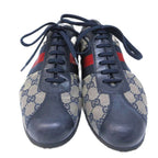 Gucci Sherry Line GG Canvas Sneakers Contrast Leather 42 Beige Navy — view 4