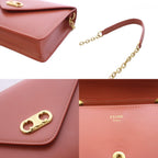 Celine Chain Wallet Shoulder Bag Leather Brown KH — view 8