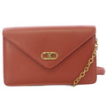 Celine Chain Wallet Shoulder Bag Leather Brown KH