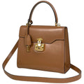 Gucci Ladylock Handbag 2-Way Vintage Leather Brown