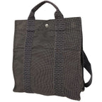 Hermes Her Line a Dos MM Backpack Nylon Canvas Gray