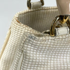Fendi Zucca Logo Chain Handbag Canvas Ivory Beige — view 4
