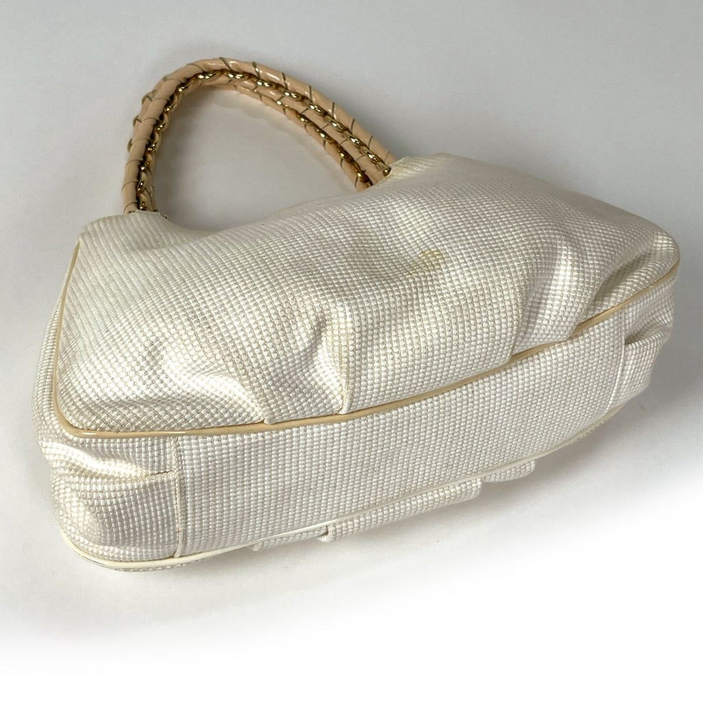Fendi Zucca Logo Chain Handbag Canvas Ivory Beige — view 2