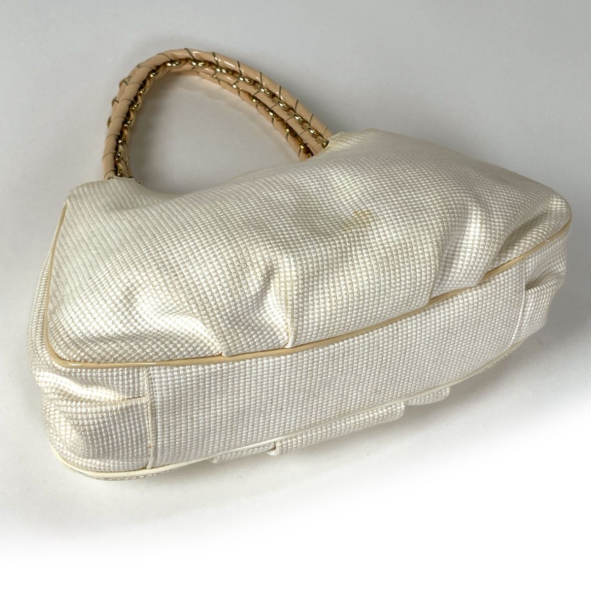 Fendi Zucca Logo Chain Handbag Canvas Ivory Beige — view 2