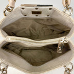 Fendi Zucca Logo Chain Handbag Canvas Ivory Beige — view 7