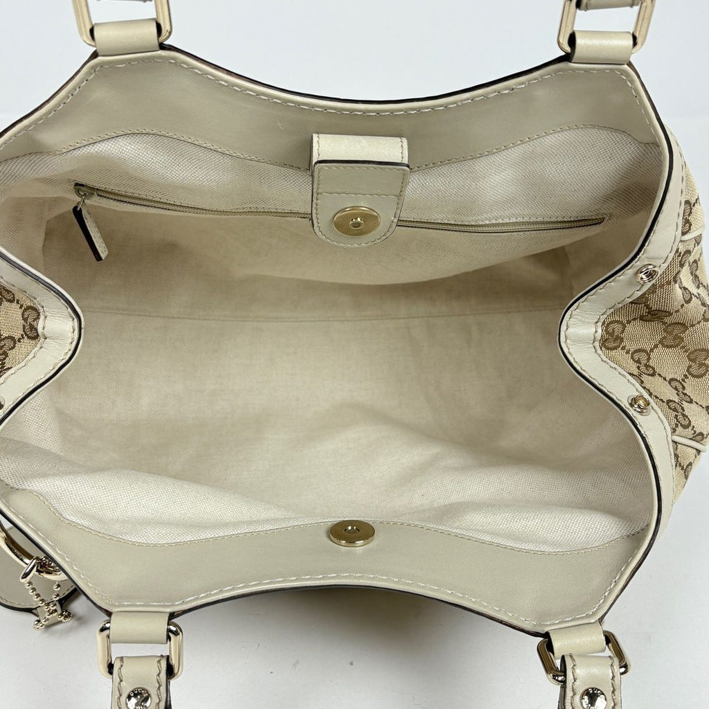 Gucci GG Pattern Ski Handbag Canvas Beige Ivory — view 6