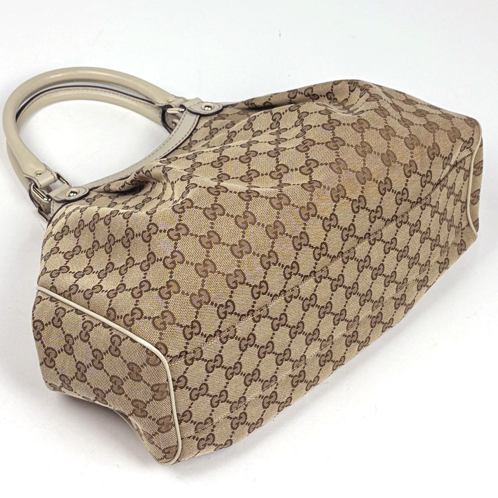 Gucci GG Pattern Ski Handbag Canvas Beige Ivory — view 2