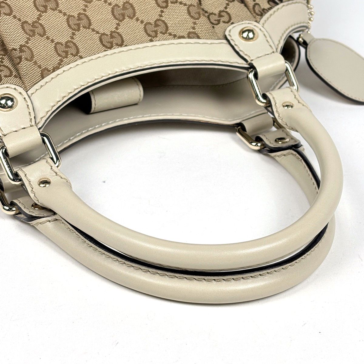 Gucci GG Pattern Ski Handbag Canvas Beige Ivory — view 5