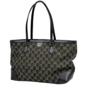 Gucci GG Pattern Tote Shoulder Bag Denim Black