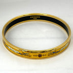 Hermes Enamel PM Bangle Yellow Gold Bracelet — view 2
