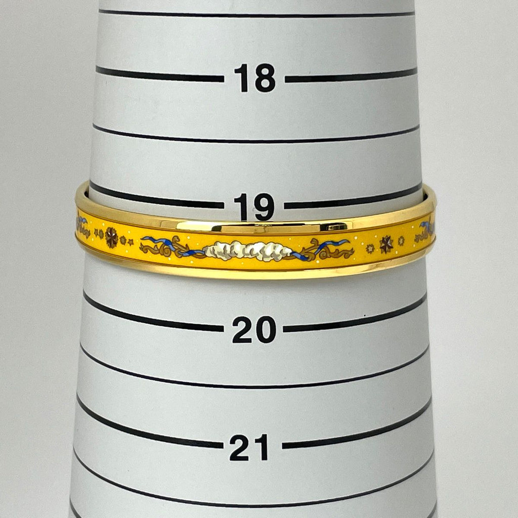 Hermes Enamel PM Bangle Yellow Gold Bracelet — view 6
