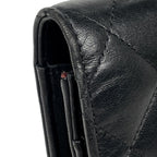 Chanel CC Logo Chain Wallet Quilted Leather Black — view 9