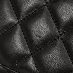 Chanel CC Logo Chain Wallet Quilted Leather Black — view 8