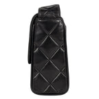 Chanel CC Logo Shoulder Bag Quilted Leather Black — view 2