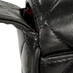Chanel CC Logo Shoulder Bag Quilted Leather Black — view 9