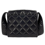 Chanel CC Logo Shoulder Bag Quilted Leather Black — view 3