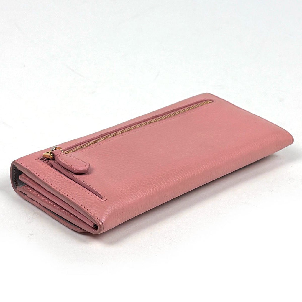 Prada Logo Bifold Wallet Leather Pink — view 2