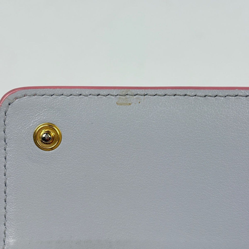 Prada Logo Bifold Wallet Leather Pink — view 5