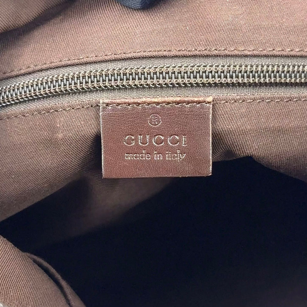 Gucci GG Canvas Leather Brown Beige Shoulder Bag Silver — view 4