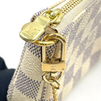 Louis Vuitton Mini Pochette Accessoire Damier Azur White Handbag Gold — view 8