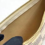 Louis Vuitton Mini Pochette Accessoire Damier Azur White Handbag Gold — view 6