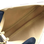 Louis Vuitton Mini Pochette Accessoire Damier Azur White Handbag Gold — view 4