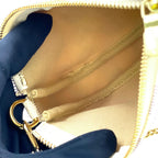 Louis Vuitton Mini Pochette Accessoire Damier Azur White Handbag Gold — view 5