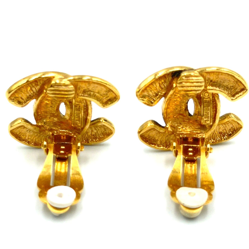Chanel CC Logo Gold Plated Earrings — view 6
