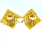 Chanel CC Logo Square Gold Plated Earrings — view 4