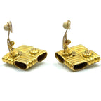 Chanel CC Logo Square Gold Plated Earrings — view 9