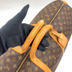Louis Vuitton Keepall 60 Monogram Leather Brown Boston Bag Gold — view 8