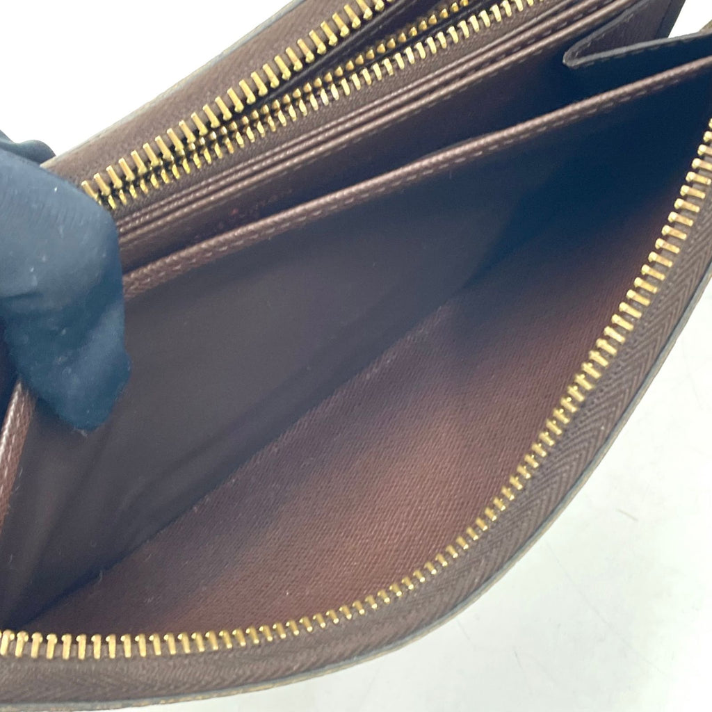Louis Vuitton Zippy Wallet Damier Ebene Brown Round Gold — view 6