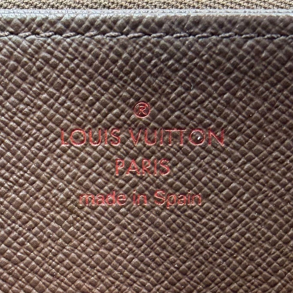 Louis Vuitton Zippy Wallet Damier Ebene Brown Round Gold — view 4