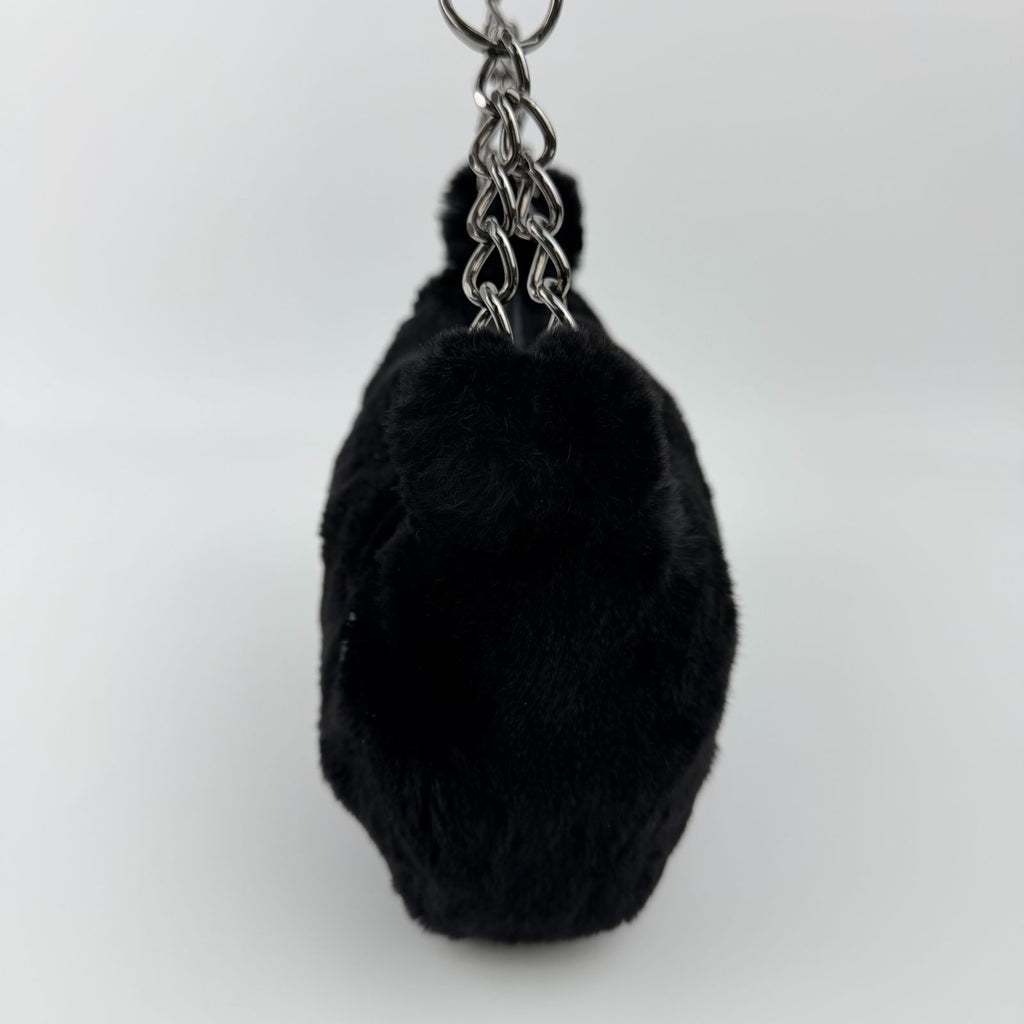 Chanel CC Logo Handbag Black Rabbit Vintage — view 7